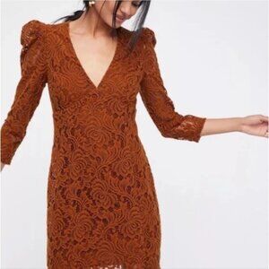 Free People $148 Lace v-neck mini dress NEW